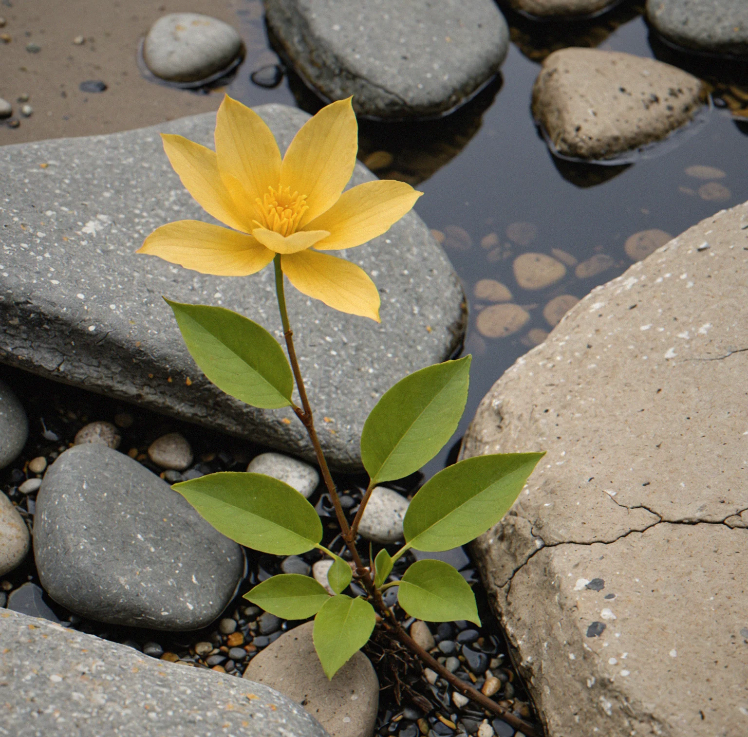 A coast with sand, rocks and water all restored. Warm and cool tones balance out naturally